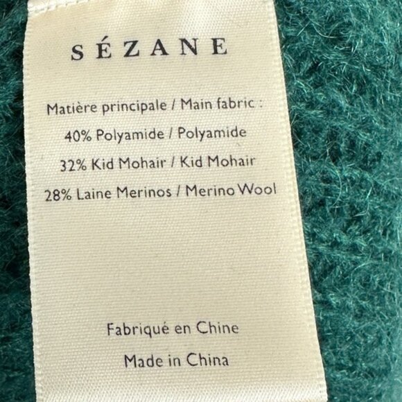 Sezane Paulin Jumper Sweater Green Size Medium French Mohair Merino Wool Knit M - Picture 10 of 13